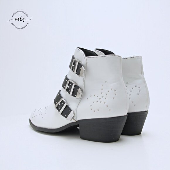 Mari A. Stellar Studded Triple Buckles Booties - Picture 5 of 14
